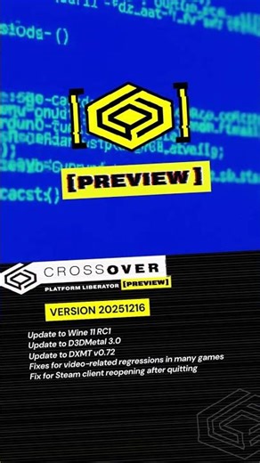 CrossOver Preview Release V.20251216