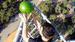 How a sprayed watermelon survives a 45m drop