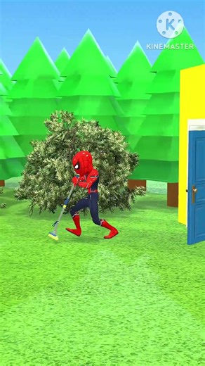 Spider Man Pranks Scary Teacher with Mop & Broom 😂 #shortsfeed
