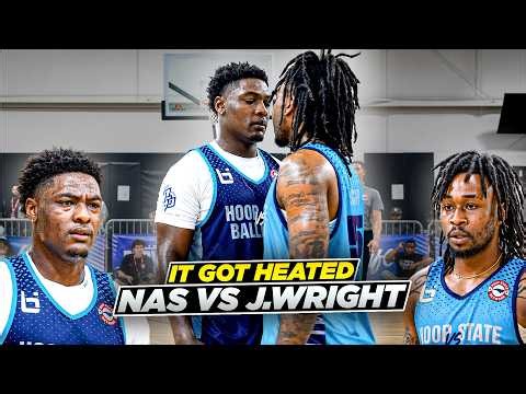 Nasir Core Gets Called OUT To 1v1 By ELITE D1 Big Guard & Things Get HEATED... | Nas vs J.Wright