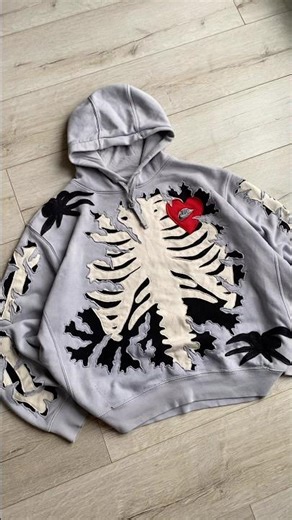 reworked nike ripped skeleton custom hoodie