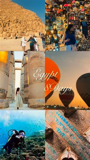 Divya Singhi on Instagram: "Egypt in 8 days — chaos, culture, coral reefs & ancient legends 🇪🇬 📍 Day 1: Cairo & Giza • Pyramids of Giza (yes, it’s a workout) • Sphinx selfie • Grand Egyptian Museum • Khan El Khalili after dark 💡 Tip: Stay in Giza for unreal rooftop pyramid views. In the bazaar, start at 20% and negotiate like you mean it. 📍 Day 2–3: Hurghada (Red Sea Era) • Orange Bay / island sunset tour • Scuba dive over insane coral reefs 💡 Tip: Ask about dive time + group size before b