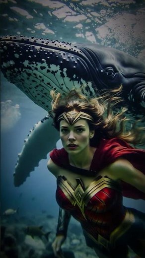 Wonder Woman’s Underwater Battle With a GIANT Whale 🌊🐋🔥 Absolutely Incredible #wonderwoman