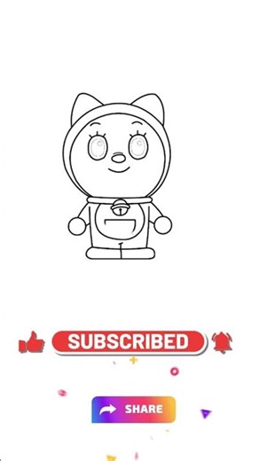 Easy Doremi Drawing | Cute Cartoon Art #shorts