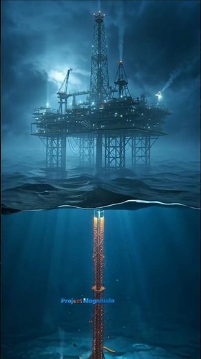 How Do They Drill for Oil in the Middle of the Ocean? #oilrig #engineering #offshoredrilling #shorts
