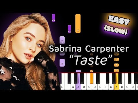 Learn To Play Taste Sabrina Carpenter on Piano! (Easy) SLOW 50% Speed