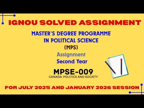 MPSE 009 | MPS | SECOND YEAR | IGNOU SOLVED ASSIGNMENT | JULY 2025 - JANUARY 2026