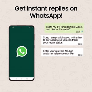 Need help with your appliances? All service related queries including repair costs and status, on-going offers and service center locations answered instantly over WhatsApp. | Samsung