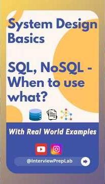 System Design: SQL vs NoSQL in Real Systems: