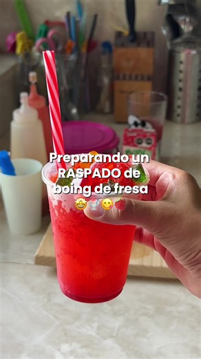 Prepara Raspado Boing Fresa Para Niños