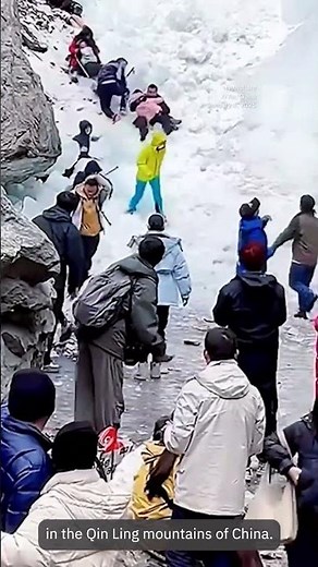 Icicle Crashes Down On Tourists At China Waterfall