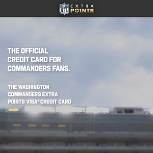 Get rewarded¹ on and off the field with the Washington Commanders Extra Points Visa® Credit Card. Redeem points for exclusive NFL events, player meet and greets, gift cards and more. | NFL