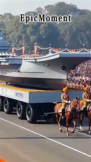 India Parade “Aircraft Carrier” Rolls In! Model Tilts and Crowd Goes Wild