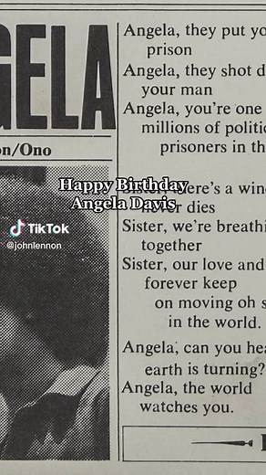 Celebrating Angela Davis' Birthday with John Lennon's Song