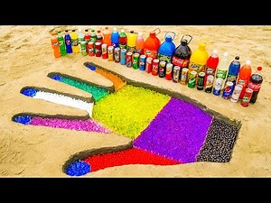 Experiment: How to make Rainbow Hand with Orbeez, Mentos vs Coca Cola and Popular Sodas