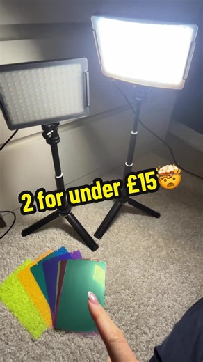 Set of 2 studio lights for under £15.00!!! Bargain!🙌✨ #studiolights #ledlight #photolights #cheaplights #filming