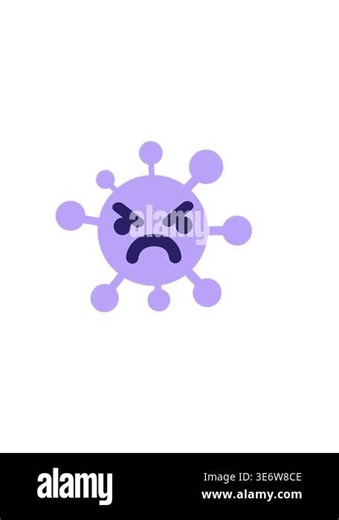 horizontally vibrating animation of simple annoyed virus image Stock Video Footage - Alamy