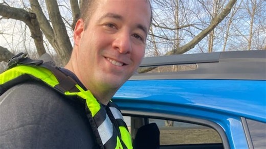 Hazlet patrolman rescues geese-chasing border collie from icy pond