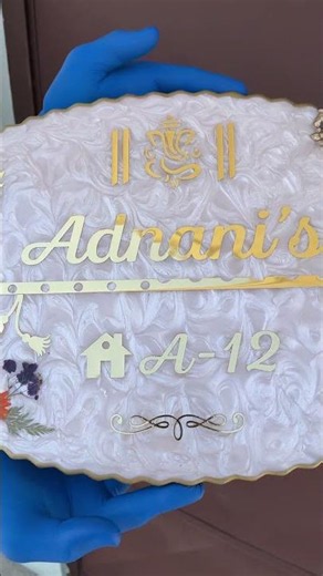 ✨ Most Beautiful Krishna Resin Nameplate –Customized Just for Your Home! #resinnameplate #homedecor