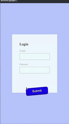 Running Button 😅, Login Form JavaScript and CSS