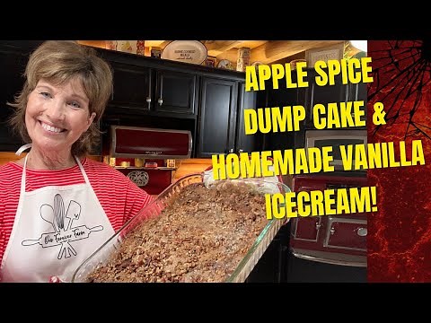 Easy Apple Spice Dump Cake Cozy Fall Dessert with Ice Cream ‪@ourforeverfarm‬