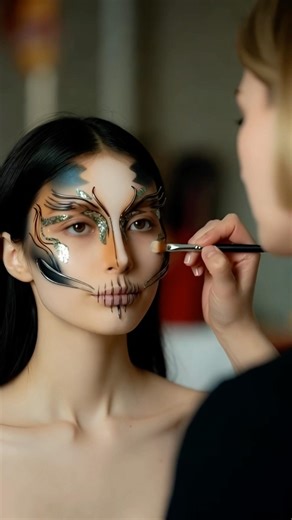 Artistic Face Painting ASMR | Slow Brush Application