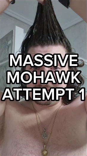 Massive Mohawk Attempt 1 #manunited #hairchallenge #hairstyles #mohawk #curlyhair