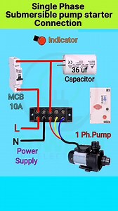 608K views · 4.3K reactions | Single Phase Submersible Pump Starter Connection #electrical #electricalwork #powerdbyelectric #diagram #electric #ElectricalSafety | Powerd By Electronic | Facebook