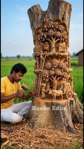 😱Man made tree 🌲 out of wood #artantcraft #artwork #trees ...