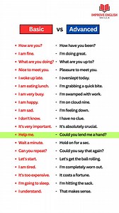 1.4M views · 4.9K reactions | Basic vs Advanced English Sentences #basicvsadvancedenglish #learnenglish #SpokenEnglish #students #education #STUDY #improveenglishskills #learning #learnenglishonline #virals #speakingpractice #viralvideo #trending #vocabulary #reelsfb #IELTS #fyp #reels #video #viralreels #fypシ゚viral #foryoupage #improveenglishskills121 #facebookreels #english #foryou #viralpost | Improve English Skills | Facebook
