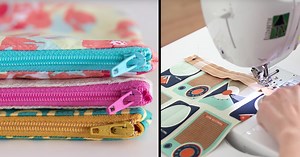 Learn How To Make These 15 Minute Zipper Pouches