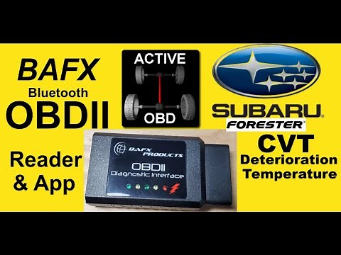 BAFX Bluetooth OBD2 Scanner | Subaru Active OBD App | Subaru Forester OBDII CVT Transmission Temp