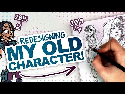 TIME FOR AN UPGRADE! | Redesigning My Old Character | Filling A Spread in My Sketchbook