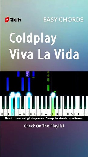 Coldplay - Viva La Vida - EASY Piano CHORDS TUTORIAL by Piano Fun Play #YouTubeShorts #shorts