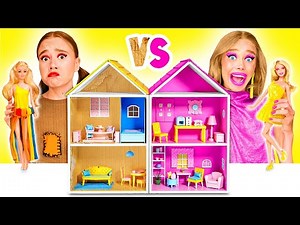 Construimos Casa de Muñecas Asombrosa para Barbie Reto Rico vs Pobre | Desafíos Divertidos TeenTeam