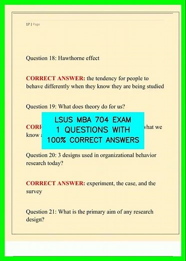 LSUS MBA 704 EXAM 1 QUESTIONS WITH 100% CORRECT ANSWERS video
