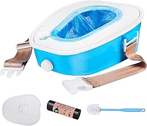 Compact Car Portable Toilet Camping Indoor & Outdoor Commode,Travel Potty,Portable Toilet for Car,Camping,Hiking,Long Road Trips,Traffic jam,Blue