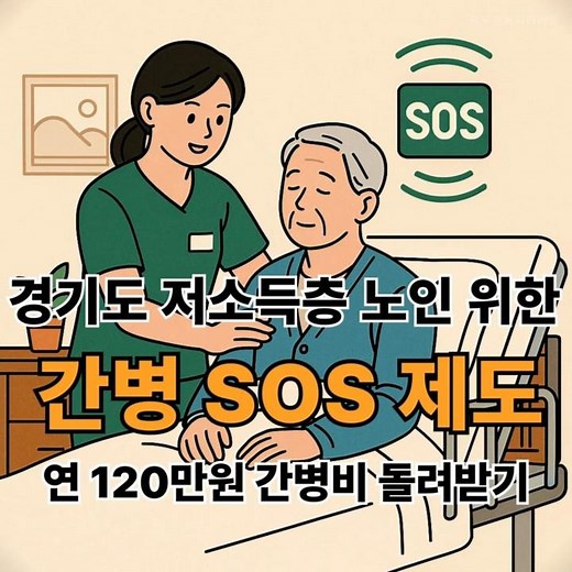 연 120만원 간병비 돌려받기! 경기도 간병비 지원제도 핵심 안내 경기도 저소득층 노인 위한 간병 SOS 제도 완전정리
