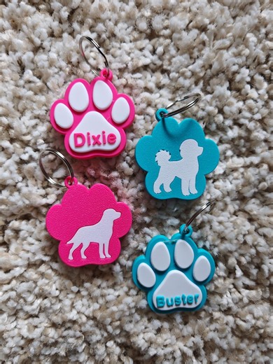 Custom Paw Print Keychain - 3D Printed Personalised Pet Gift for Dog Lovers - Etsy