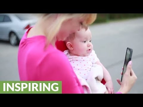 Grandma gets emotional surprise, meets granddaughter for first time