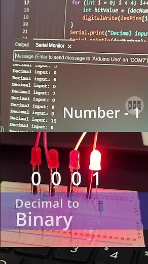 Decimal to Binary Conversion with LEDs | Arduino Coding DIY with WTC Zone #001 #binary #computer