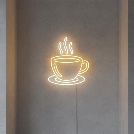 Coffee Cup Neon Sign Cafe Restaurants Bar Kitchen Wall Decor - Etsy