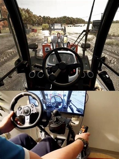 Kubota R640 parking to trailer Steering Wheel Thrustmaster Farmstick #dkgc #fs25 #farming #kubota