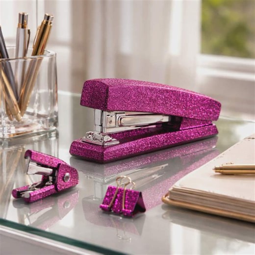 Glitter Desk Accessory Set – Sparkly Stapler Bundle With Tape Dispenser, Binder Clips, Staples & Remover | Cute Office Supplies Gift - Etsy