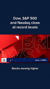 7.9K views · 81 reactions | Stocks rose on Thursday as traders anticipated that the latest reading of a key consumer inflation gauge won’t stand in the way of the Federal Reserve lowering its benchmark interest rate next week. All three major averages scored new intraday all-time highs in the trading day and closed at record levels. Full details: cnb.cx/4mV7UsF | CNBC | Facebook