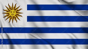Uruguay flag waving looping footage Full 4K (3840 x 2160) Realistic Uruguay Flag Looping background. Looping Closeup Full 4K (3840 x 2160) footage. Uruguay country flags Full 4K. August 25th