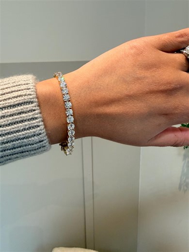 Gold Tennis Bracelet 14kt Golf Plated - Etsy