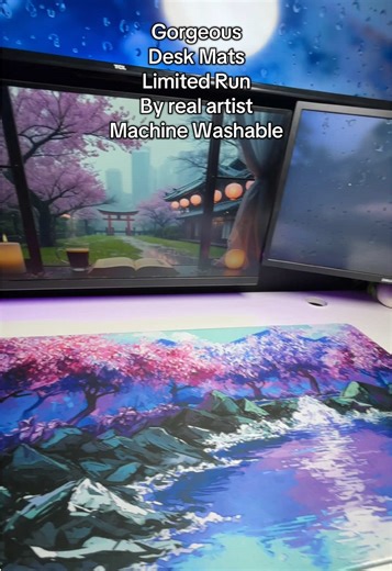 Gorgeous desk mat that is a large surface and comfortable to work from home or game on for PC gamers @Epic Desk #pcsetup #pcgamers #deskmat #wfh