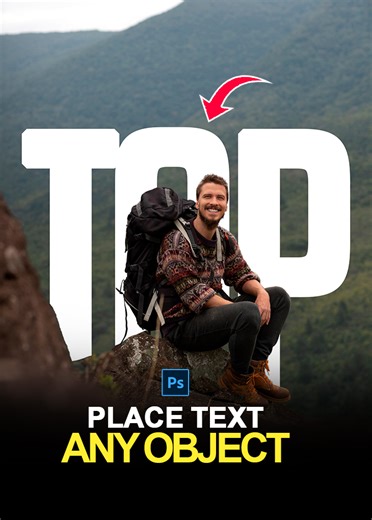 20K views · 136 reactions | Place Text Behind Objects in Photoshop | Photoshop Shorts | Graphics Solution Tricks | Facebook