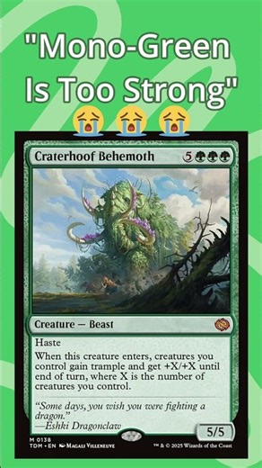 All the forces of Mono-Green vs a Singular Piece of Interaction
